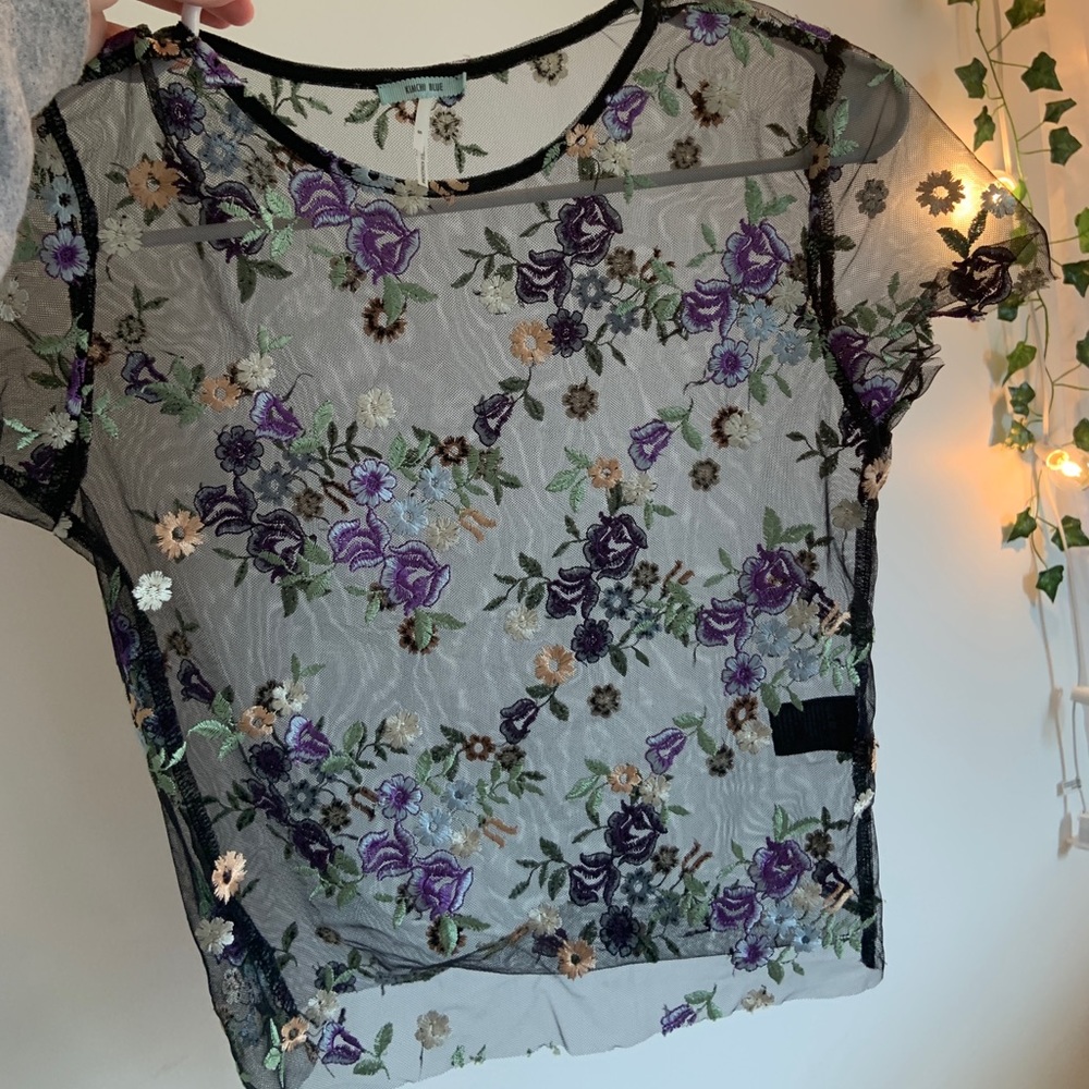 UO floral see through top